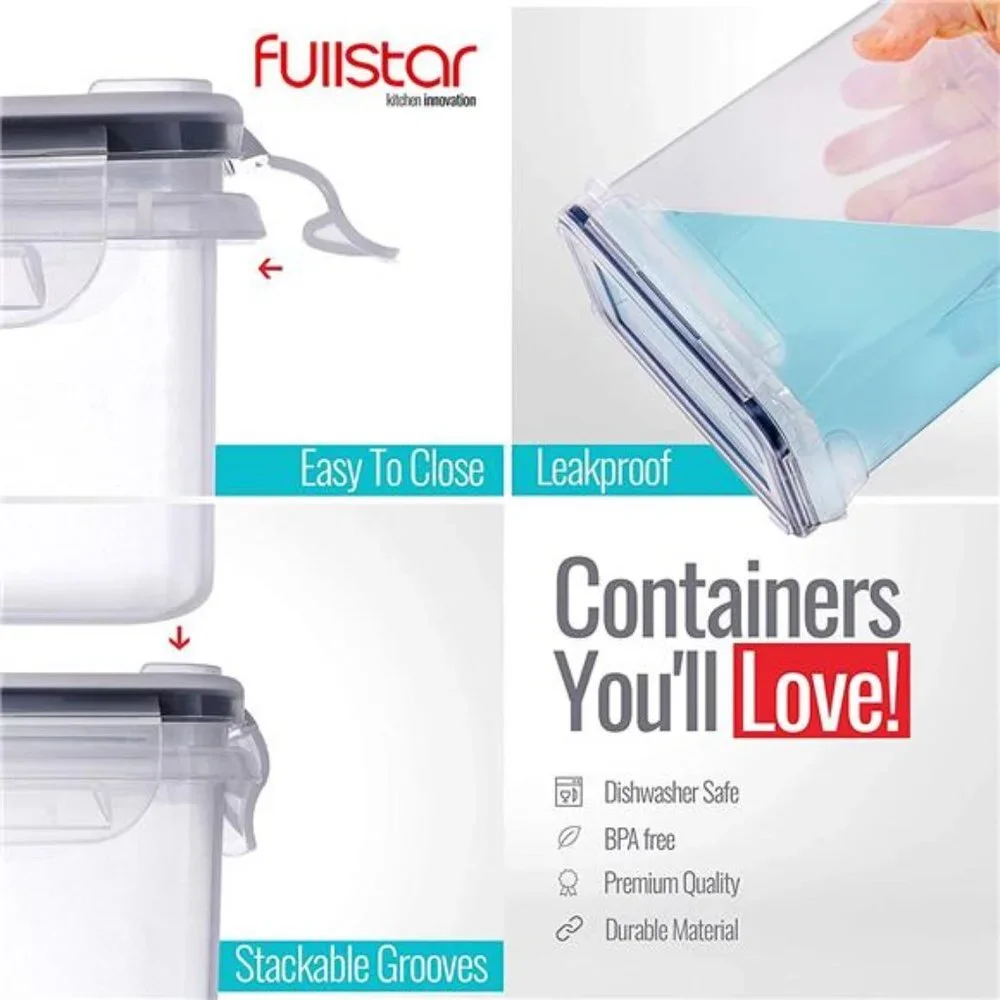 Food Storage Bins with Lids Airtight Includes Marker, Pen & Scoop (6 Pack)